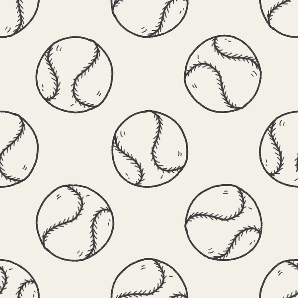 Doodle honkbal naadloze patroon achtergrond — Stockvector