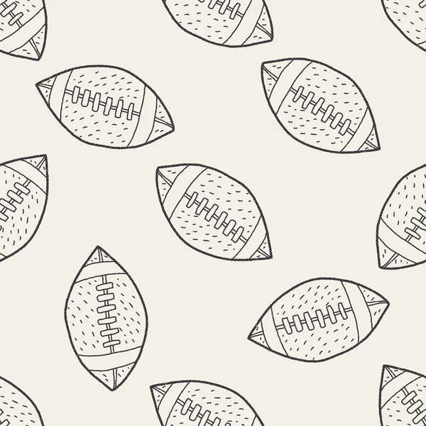 Dessin de doodle football fond de motif sans couture — Image vectorielle