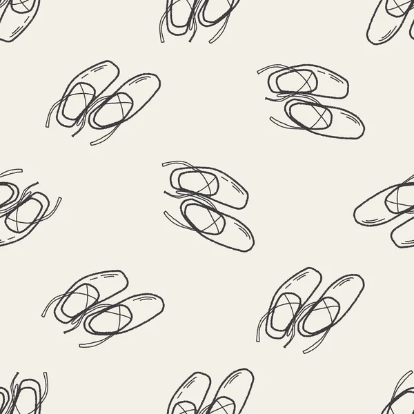 Chaussures de ballet doodle fond de motif sans couture — Image vectorielle