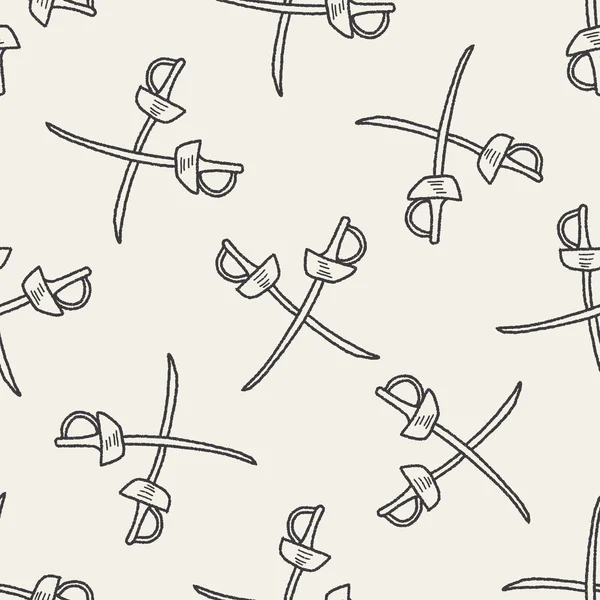 Clôture doodle fond de motif sans couture — Image vectorielle