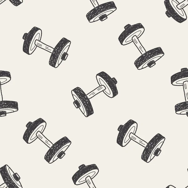 Doodle Dumbbell fond de motif sans couture — Image vectorielle