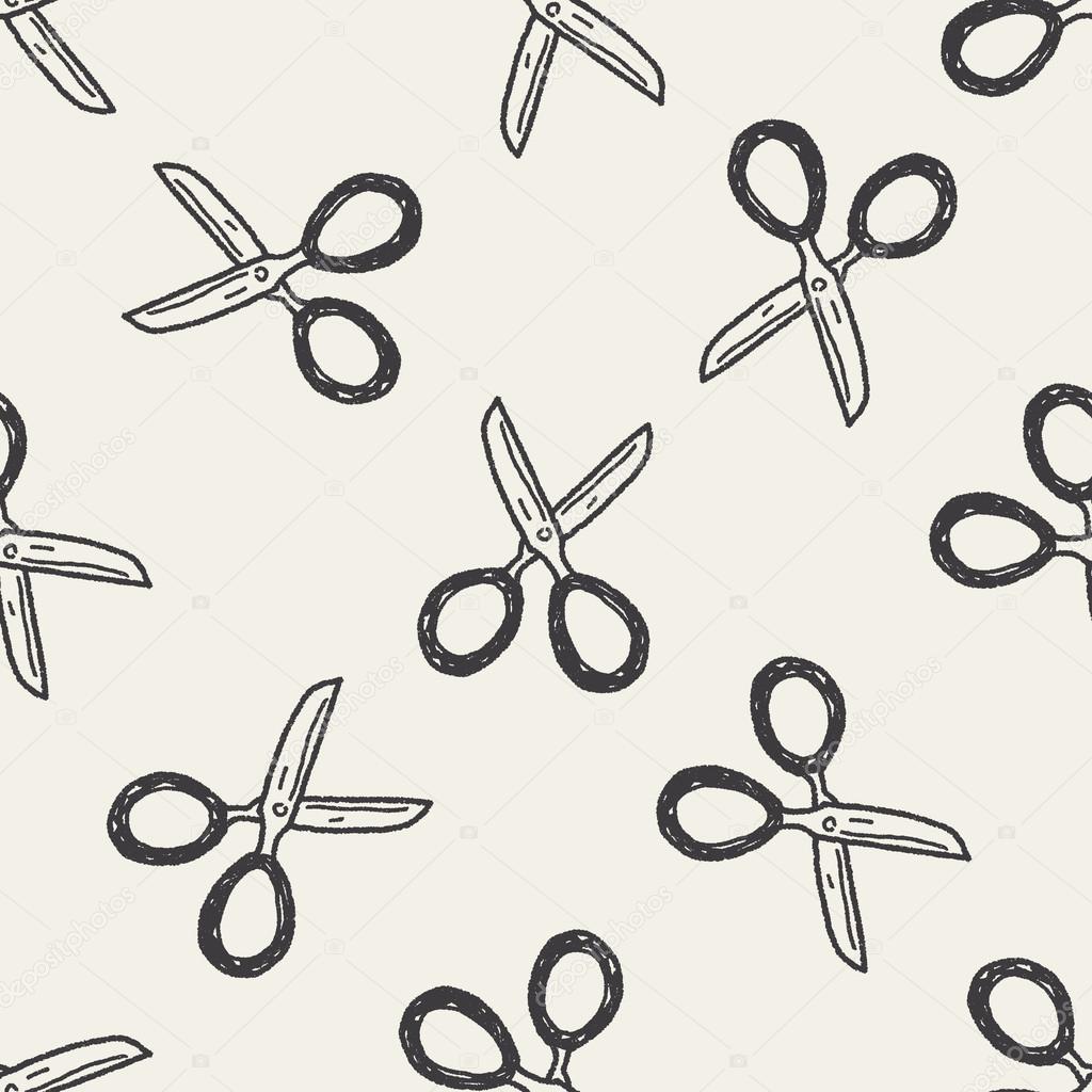Doodle Scissors seamless pattern background — Stock Vector © hchjjl