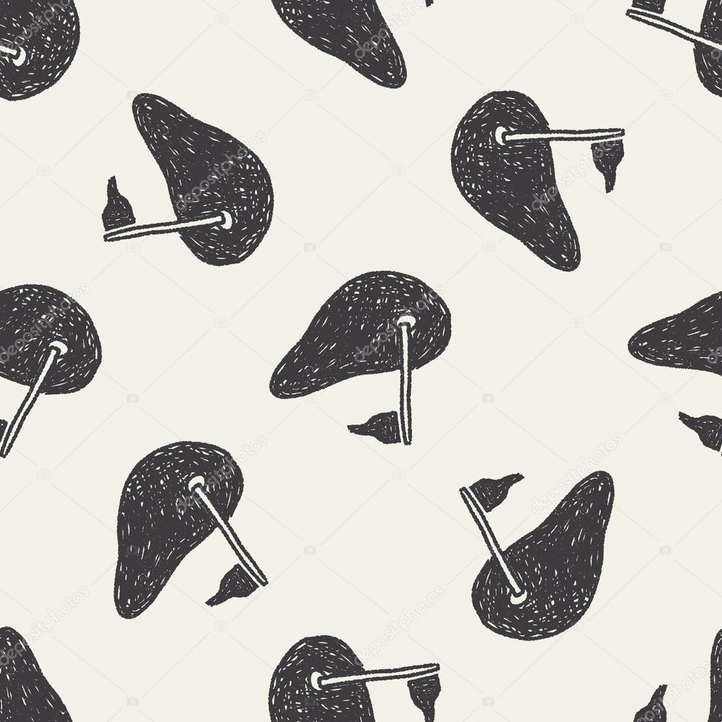 golf green doodle seamless pattern background