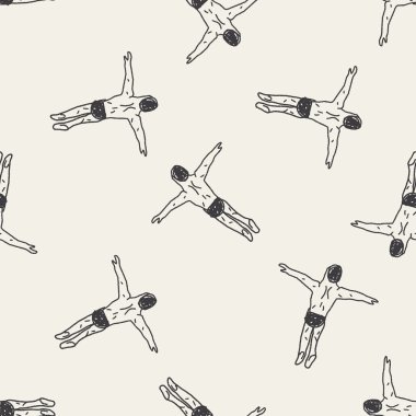 Dalış doodle Dikişsiz desen arka plan