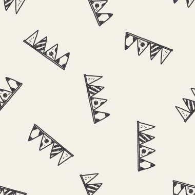 Dikişsiz desen arka plan çizim doodle asılı doğum günü