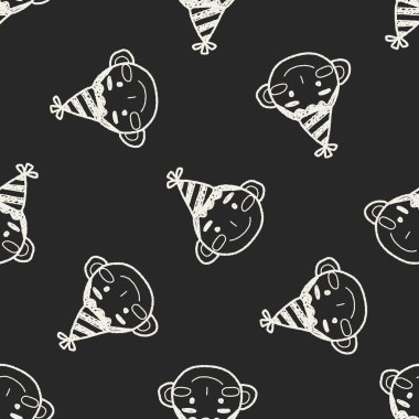 doğum günü çocuğu Dikişsiz desen arka plan doodle