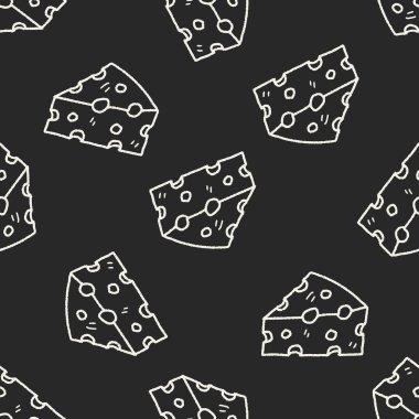 peynir doodle Dikişsiz desen arka plan