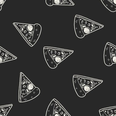 Doodle pizza Dikişsiz desen arka plan