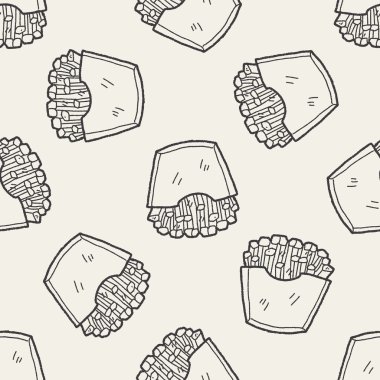 Patates kızartması Dikişsiz desen arka plan doodle