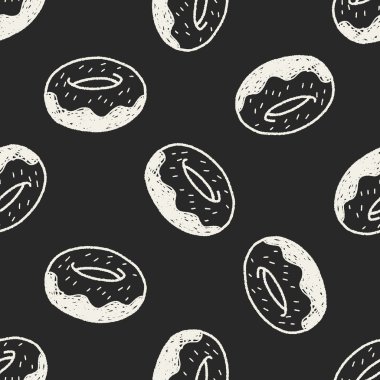 Doodle Donuts Dikişsiz desen arka plan