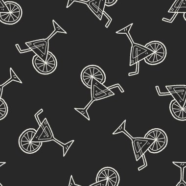 Doodle kokteyl Dikişsiz desen arka plan