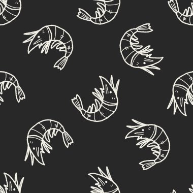 karides doodle Dikişsiz desen arka plan