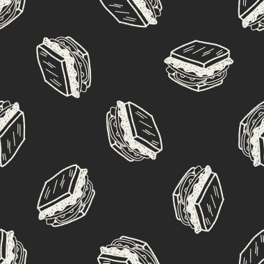Doodle Sandwich kusursuz desen arkaplanı