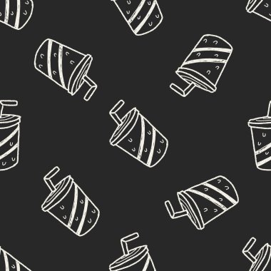 soda içecek doodle çizim Dikişsiz desen arka plan