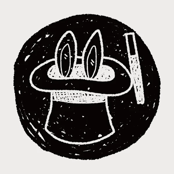 Sihirli tavşan çizim doodle — Stok Vektör
