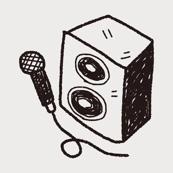 Microphone doodle — Image vectorielle