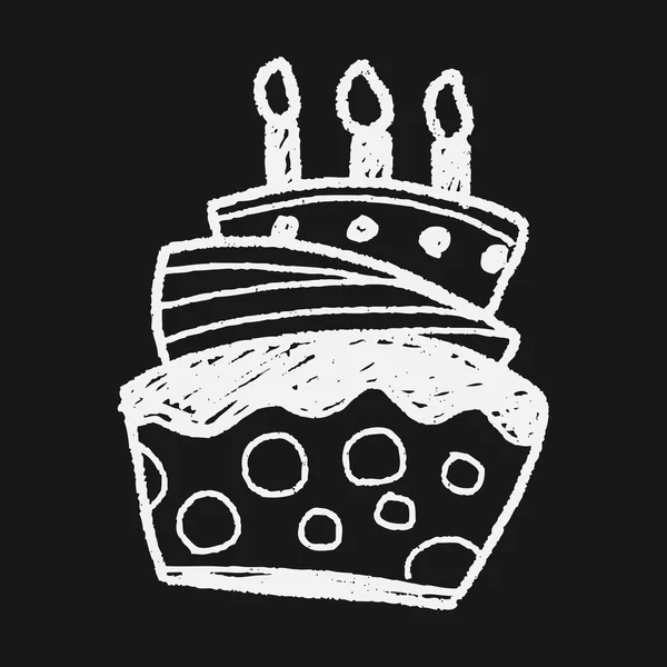 Doodle kek — Stok Vektör