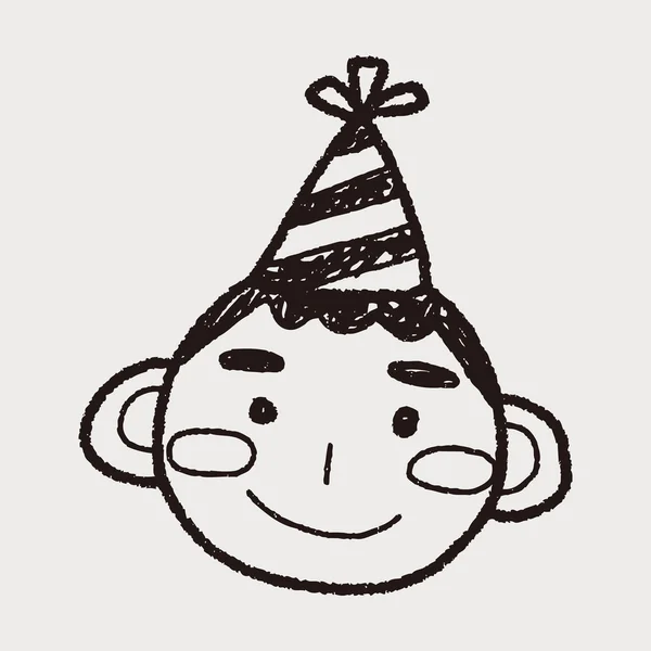 Doodle születésnapi fiú — Stock Vector