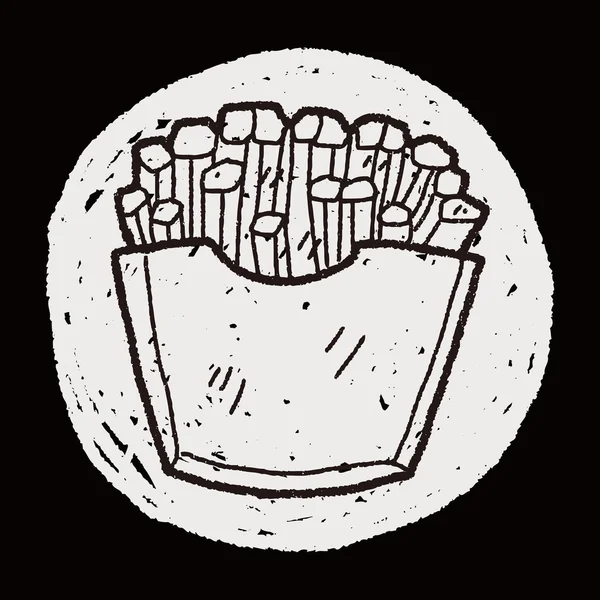Doodle patates kızartması — Stok Vektör