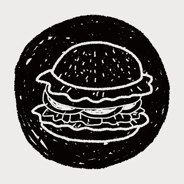 Doodle hamburger — Stok Vektör