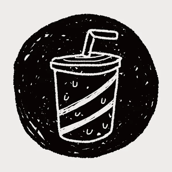 Frisdrank drinken doodle tekening — Stockvector