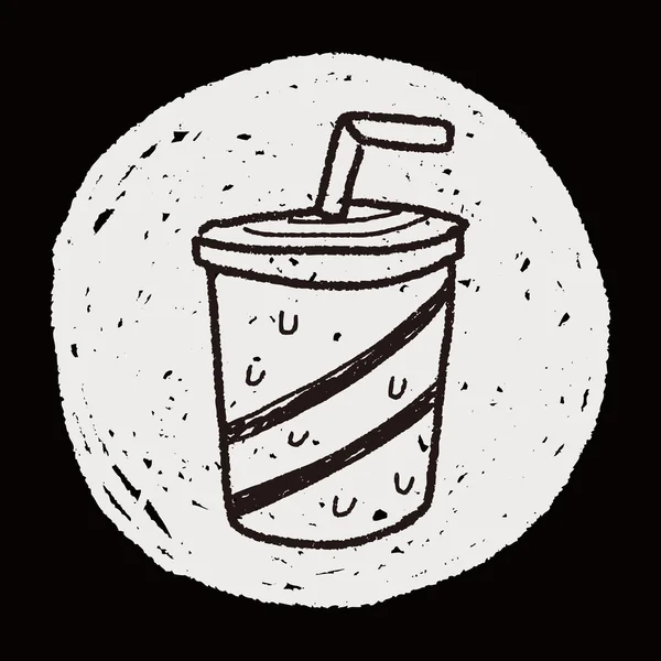 Soda bere scarabocchio disegno — Vettoriale Stock
