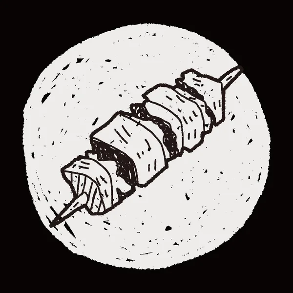 Doodle kebab — Stockvector
