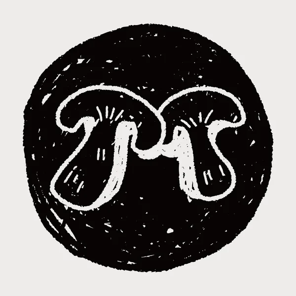 Doodle aux champignons — Image vectorielle