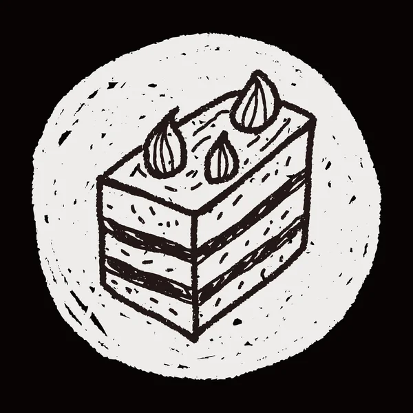 Bolo de doodle — Vetor de Stock