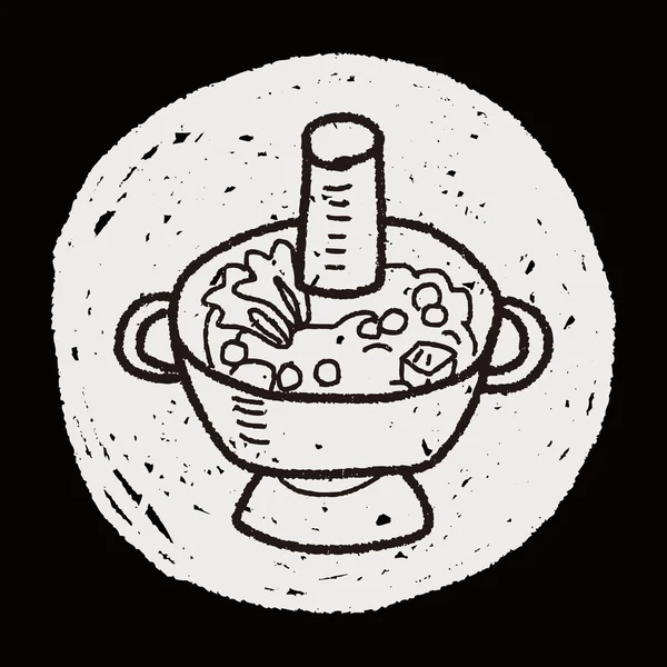 Reşo çanak doodle — Stok Vektör