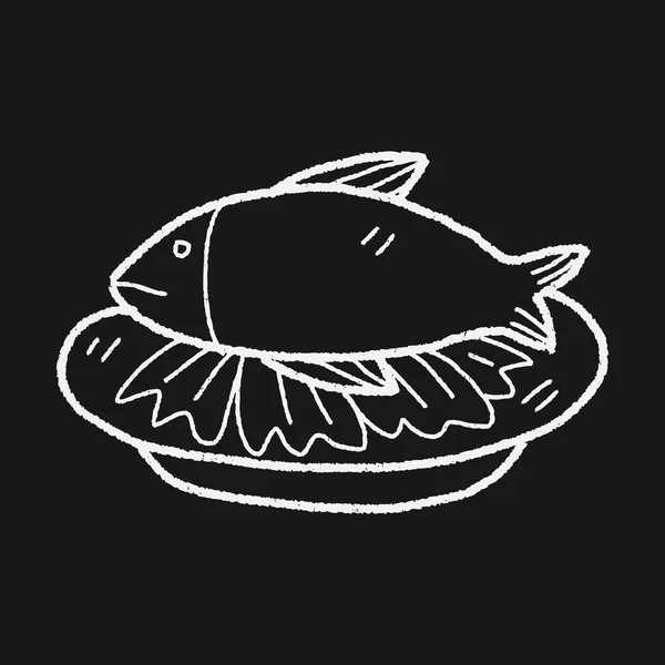 Rybí jídla doodle — Stockový vektor