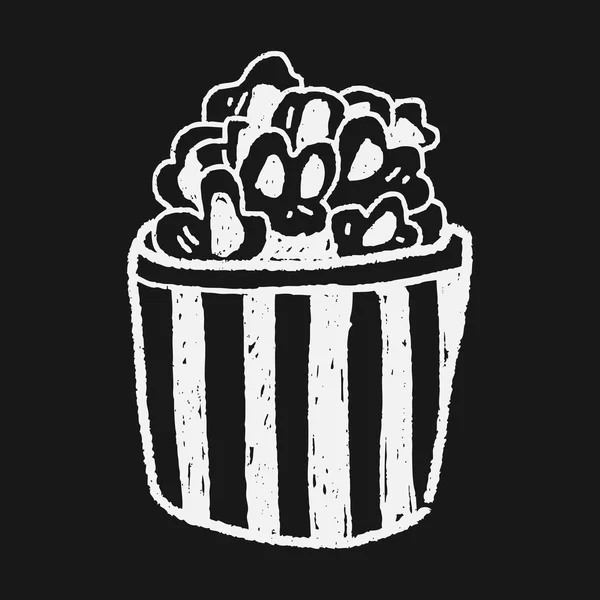 Doodle popcorn — Stockvector