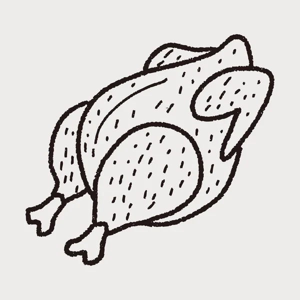 Dessin aux griffes de poulet rôti — Image vectorielle