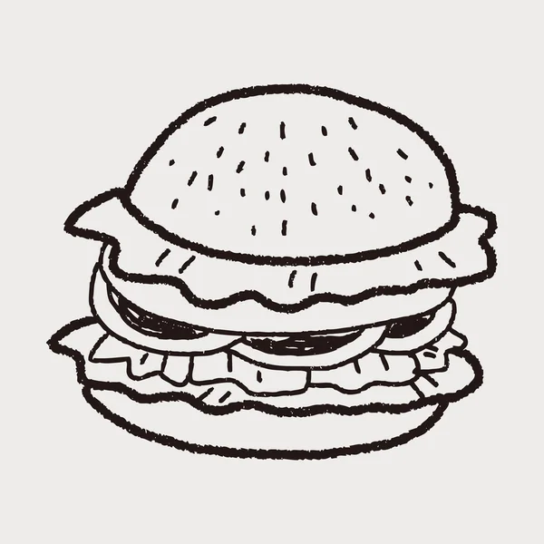 Doodle hamburger — Stockvector