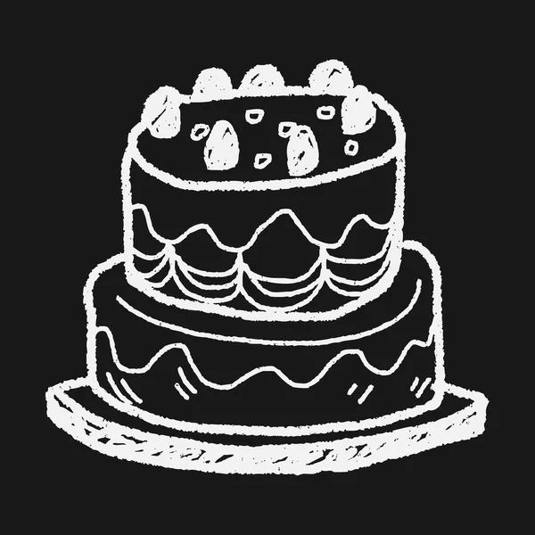 Gâteau doodle — Image vectorielle