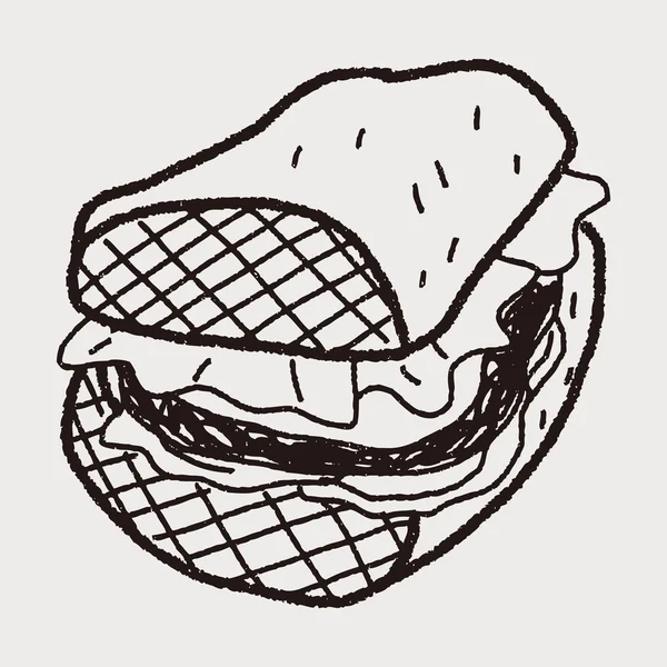 Doodle sandviç — Stok Vektör