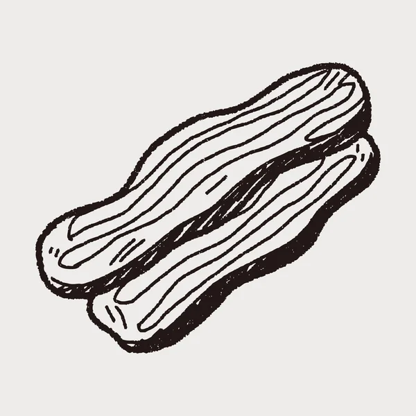 Doodle Bacon - Stok Vektor