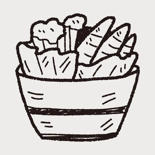 Doodle de salada — Vetor de Stock