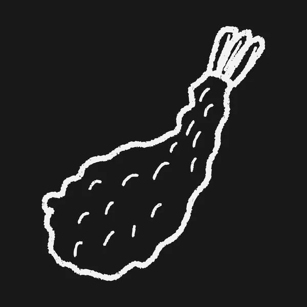 Fry garnalen doodle — Stockvector