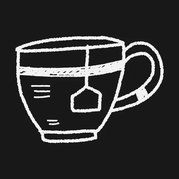 Doodle Kaffee und Tee — Stockvektor