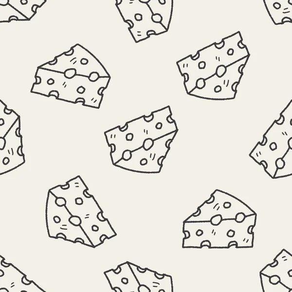 Fromage doodle fond de motif sans couture — Image vectorielle