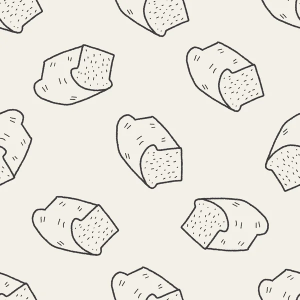 Toast doodle desenho sem costura fundo padrão — Vetor de Stock