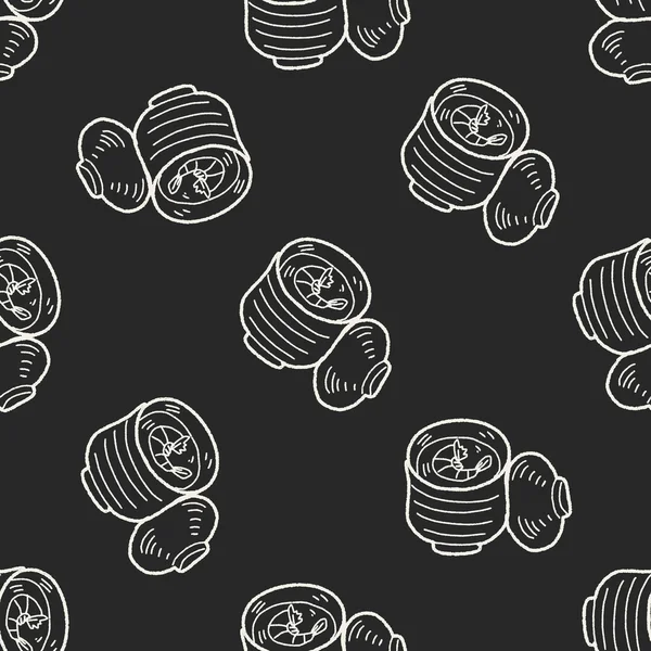 Oeuf cuit à la vapeur doodle fond de motif sans couture — Image vectorielle