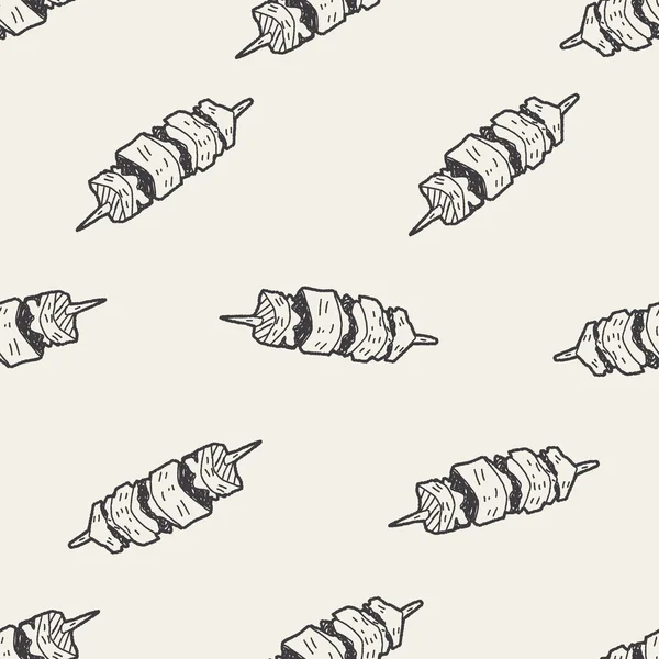 Doodle kebap Dikişsiz desen arka plan