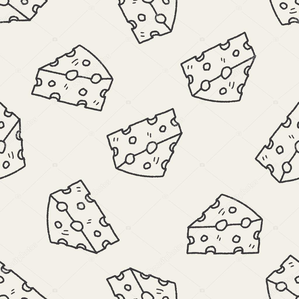 cheese doodle seamless pattern background