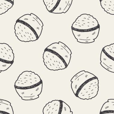 pirinç doodle Dikişsiz desen arka plan