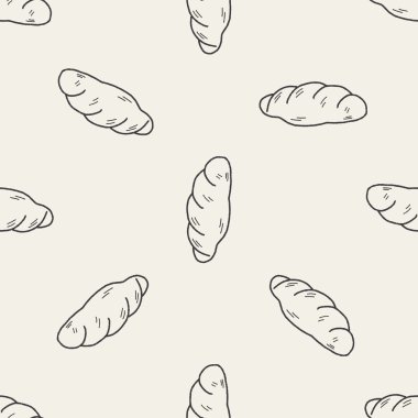 Doodle ekmek Dikişsiz desen arka plan