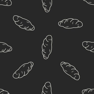 Doodle ekmek Dikişsiz desen arka plan
