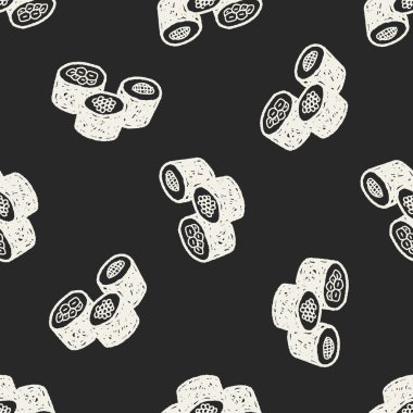 suşi doodle Dikişsiz desen arka plan