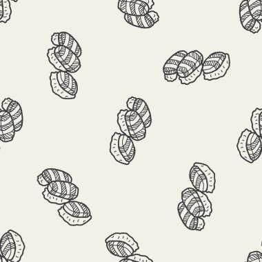 suşi doodle Dikişsiz desen arka plan